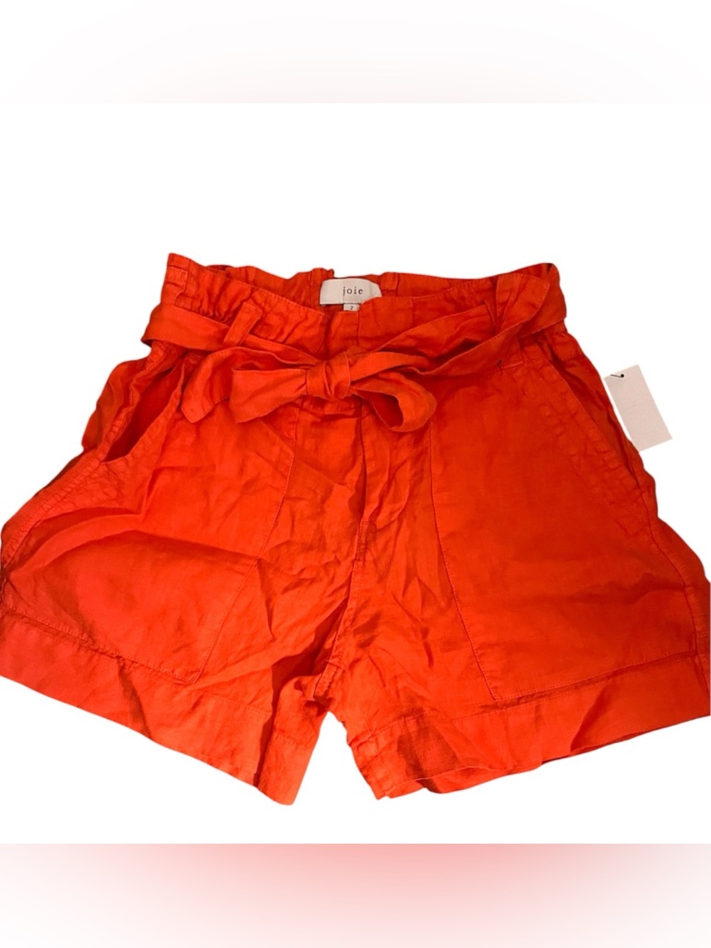 Joie Red Paperbag Waist Tie Shorts